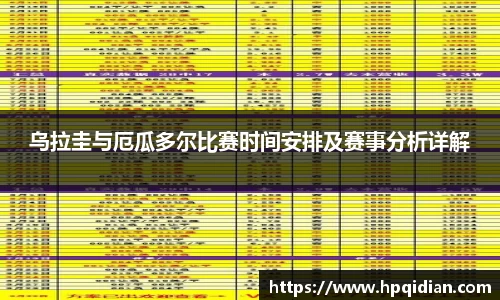 乌拉圭与厄瓜多尔比赛时间安排及赛事分析详解